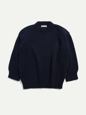 Navy Caragh chunky slouch Geelong crewneck