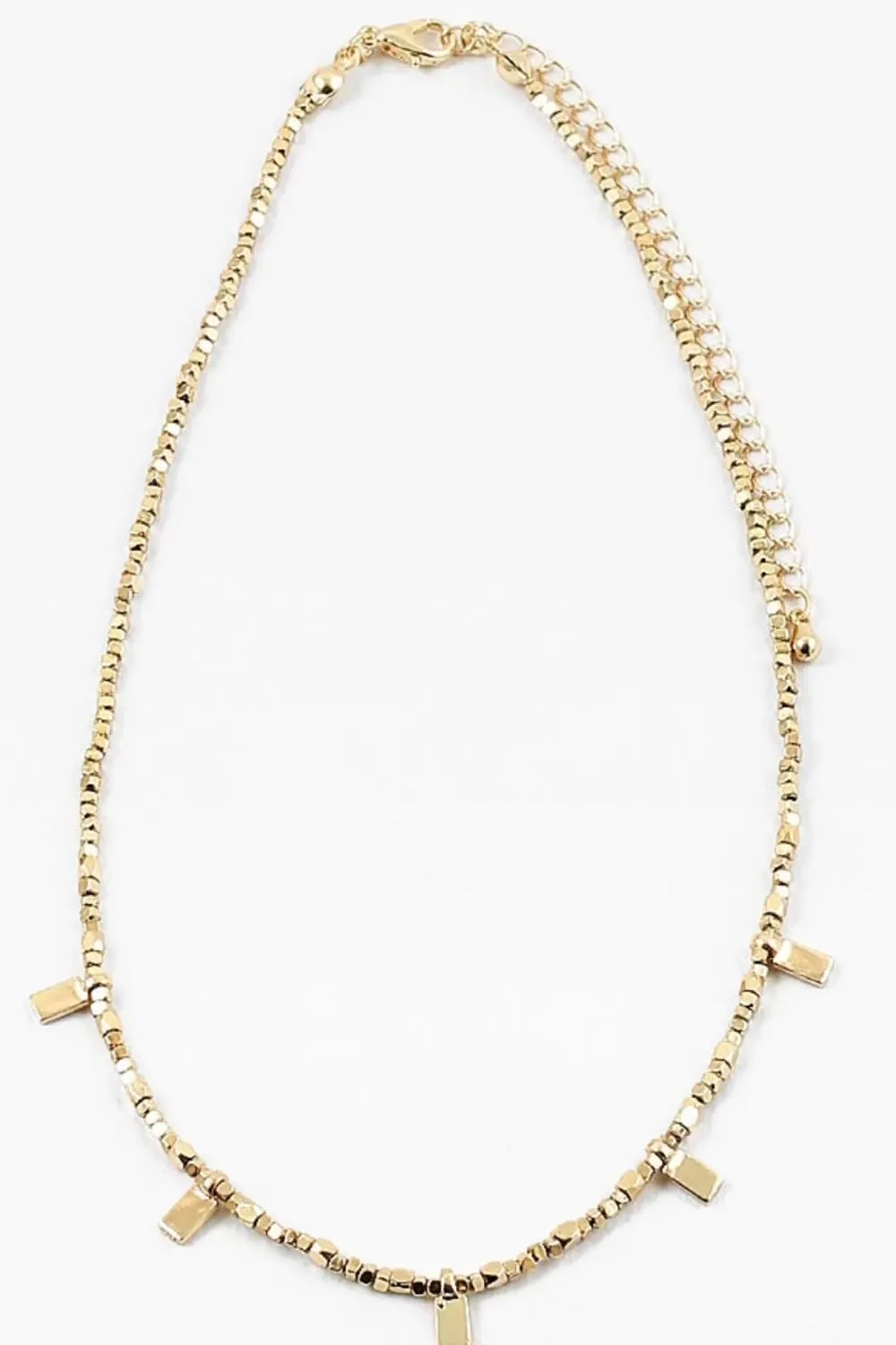Tiny Beaded Rectangle Necklace by Erin McDermott