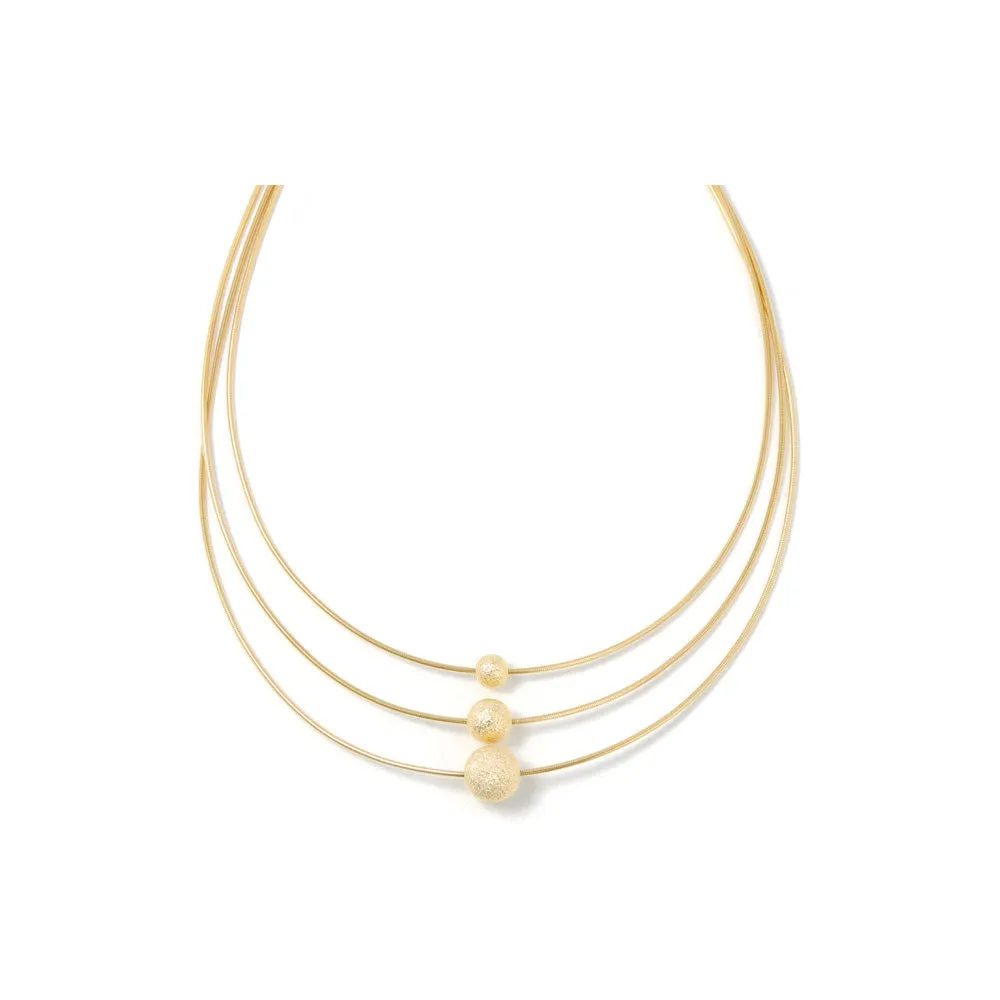 Triple Ball Short Necklace